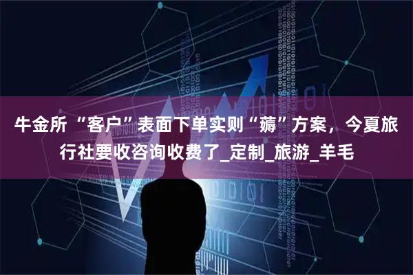 牛金所 “客户”表面下单实则“薅”方案，今夏旅行社要收咨询收费了_定制_旅游_羊毛