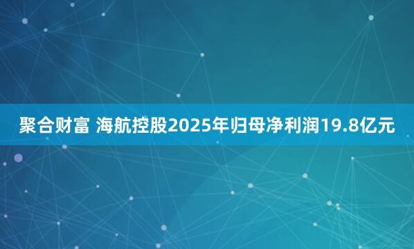 聚合财富 海航控股2025年归母净利润19.8亿元